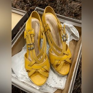 Beautiful platforms in mustard colour from charles & keith